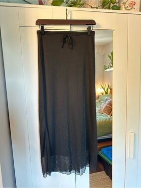Vintage Black Sparkly Layered Skirt